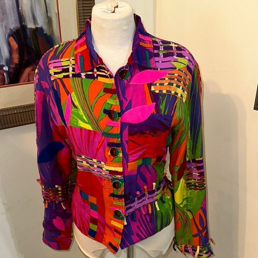 Patchington Vibrant Multicolor Button-Up Jacket S… - image 6
